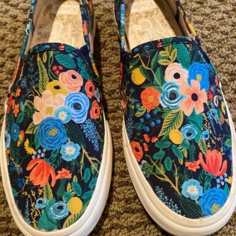 Keds x Rifle Paper Co. Slip On Sneakers in Garden Party Size 6